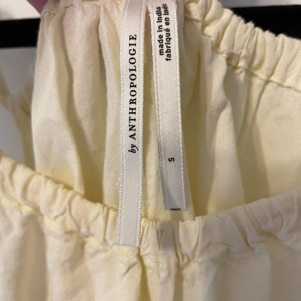 Anthropology Embroidered Cream Maxi Dress - Picture 2 of 3